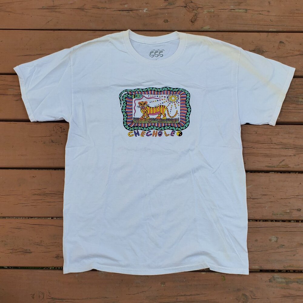 White Streetwear Oversized Tiger Tee